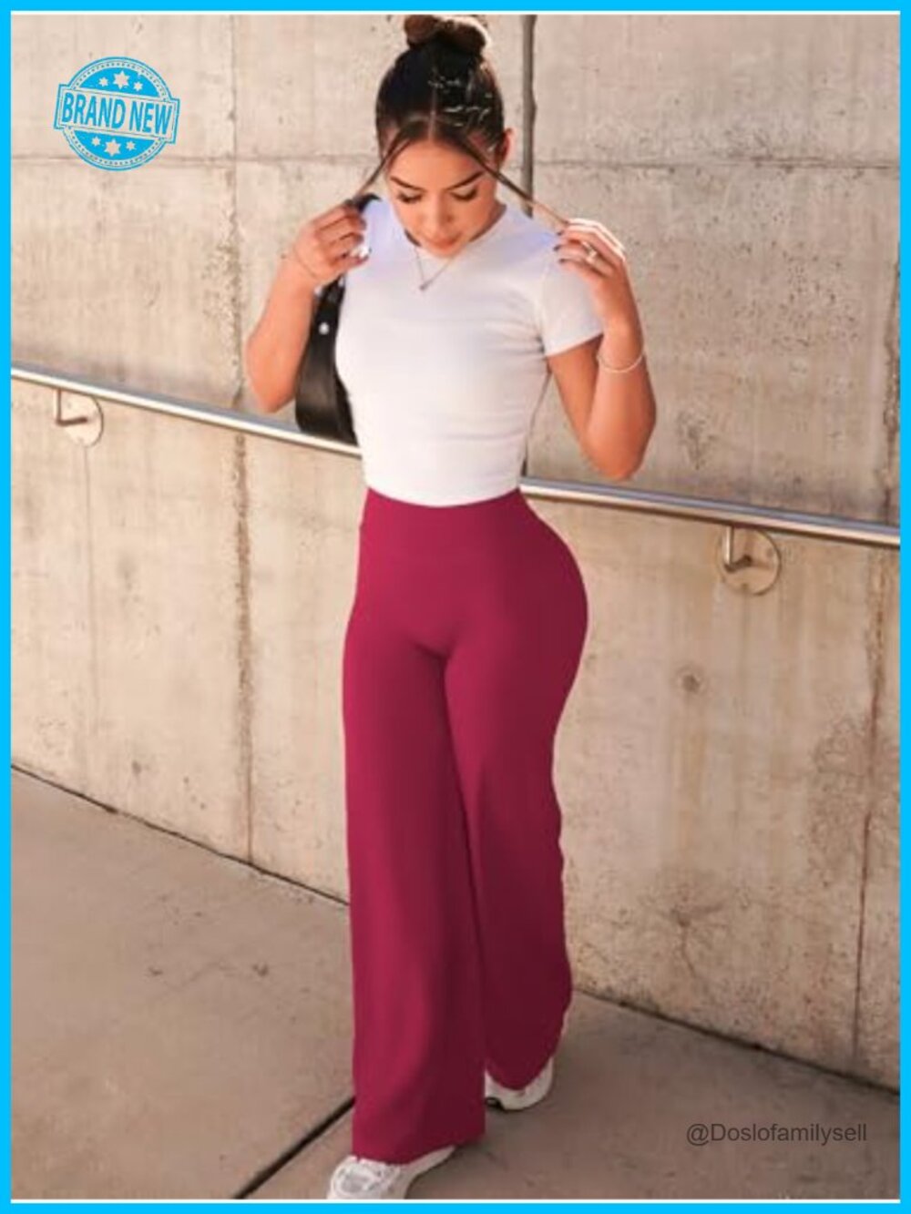 High-Waisted Straight Leggings with No Front Seam, Buttery Soft Nylon Spandex - Picture 5 of 6